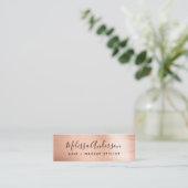 Elegant Roos Gold Foil Mini Visitekaartje (Staand voorkant)