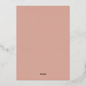 Elegant Roos Gold Foil op Peach Weddenschap Folie Uitnodiging (Achterkant)