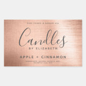 Elegant Roos Gold Foil Soy Candle Label (Voorkant)