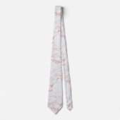 Elegant Roos Gold Foil |Witte marmer Stropdas (Voorkant)