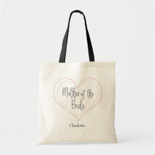 Elegant Roos Gold Geometric Heart Moeder van Bride Tote Bag