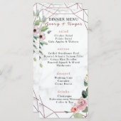 Elegant Roos Gold Geometric Wedding Menu (Voorkant / Achterkant)