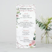 Elegant Roos Gold Geometric Wedding Menu (Staand voorkant)
