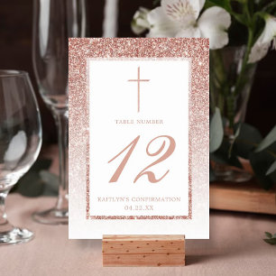 Elegant Roos Gold Glitter bevestiging of baptisme Kaart
