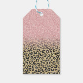 Elegant Roos Gold Glitter Black Leopard Print Cadeaulabel (Achterkant)