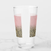 Elegant Roos Gold Glitter Black Leopard Print Glas (Rechts)