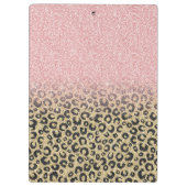 Elegant Roos Gold Glitter Black Leopard Print Klembord (Achterkant)