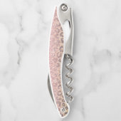 Elegant Roos Gold Glitter Black Leopard Print Kurkentrekker (Achterkant)