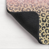 Elegant Roos Gold Glitter Black Leopard Print Muismat (Hoek)