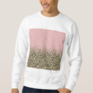 Elegant Roos Gold Glitter Black Leopard Print Trui