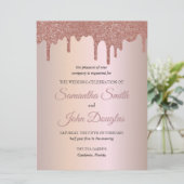 Elegant Roos Gold Glitter, Blush en Black Text (Staand voorkant)