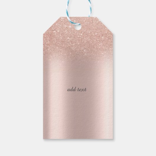 Elegant Roos Gold Glitter Bokeh Roos Gold Cadeaulabel (Achterkant)