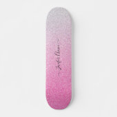 Elegant ROOS GOLD Glitter Custom Name Skateboard (Voorkant)