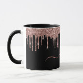 Elegant Roos Gold Glitter Drift 2 monogram script Mok (Links)