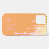 Elegant Roos Gold Glitter Drift Oranje Case-Mate iPhone Case (Achterkant (horizontaal))