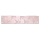 Elegant Roos Gold Glitter Gingerbrood Man Patroon Korte Tafelloper (Horizontaal)