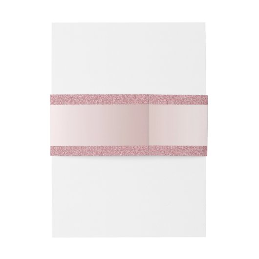 Elegant Roos Gold Glitter Handschrifthaam Uitnodigingen Wikkel (Achterkant Voorbeeld)