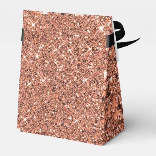 Elegant Roos Gold Glitter Hartelijk dank Monogram  Bedankdoosjes (Achterkant)