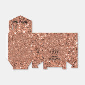 Elegant Roos Gold Glitter Hartelijk dank Monogram  Bedankdoosjes (Uitgevouwen)