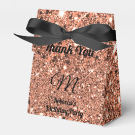 Elegant Roos Gold Glitter Hartelijk dank Monogram  Bedankdoosjes