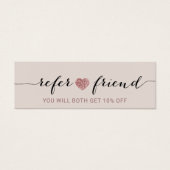 Elegant Roos Gold Glitter Heart Reference Kaart (Voorkant)