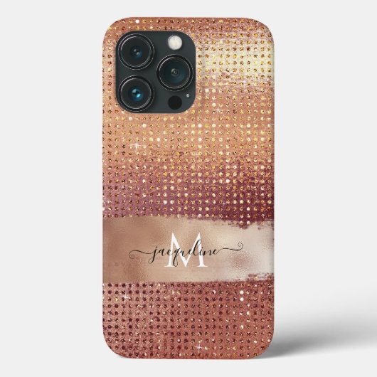 Elegant Roos Gold Glitter Jewels Burgundy Script C Case-Mate iPhone Case (Achterkant)