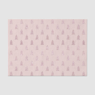 Elegant Roos Gold Glitter-kerstboompatroon Tissuepapier