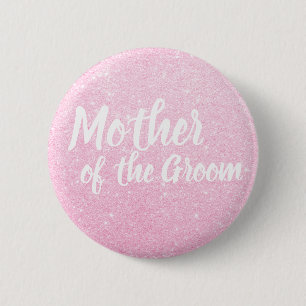 Elegant roos gold glitter moeder groom ronde button 5,7 cm