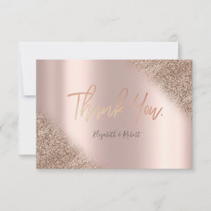 Elegant Roos Gold Glitter Ombre Hartelijk dank Bedankkaart