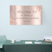 Elegant Roos Gold Glitter-schijven Spandoek (Beurs)