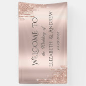 Elegant Roos Gold Glitter-schijven Spandoek (Verticaal)