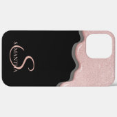 Elegant Roos Gold Glitter-schijven zwart Case-Mate iPhone Case (Achterkant / Rechts)