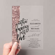 Elegant Roos Gold Glitter Script Weddenschap
