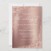 Elegant Roos Gold Glitter Script Weddenschap Kaart (Voorkant)