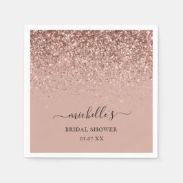 Elegant Roos Gold Glitter Sparkle Black Naam Servet