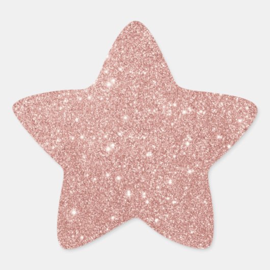 Elegant Roos Gold Glitter Star Sticker (Voorkant)