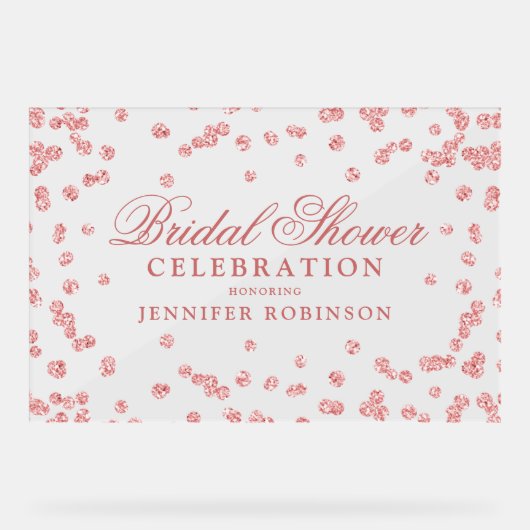 Elegant Roos Gold Glitter Vrijgezellenfeest Welkom Acryl Bord (Voorkant)