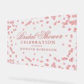 Elegant Roos Gold Glitter Vrijgezellenfeest Welkom Acryl Bord (Hoek)