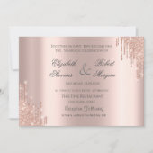 Elegant Roos Gold Glitter Wedding Kaart (Voorkant)
