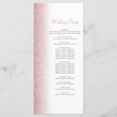 Elegant Roos Gold Glitter Wedding Program Card (Achterkant)