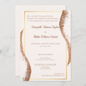 Elegant Roos Gold Glitter Wedding Uitnodiging (Voorkant / Achterkant)