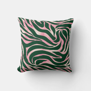 Elegant Roos Gold Glitter Zebra Green Animal Print Kussen