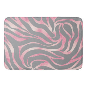 Elegant Roos Gold Glitter Zebra Grey Animal Print Badmat