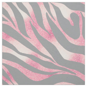Elegant Roos Gold Glitter Zebra Grey Animal Print Stof