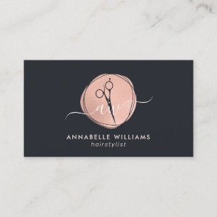 Elegant Roos Gold Haarstylist Logo Visitekaartje