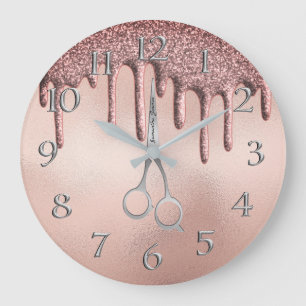 Elegant Roos Gold Haarstylist Scissor Grote Klok