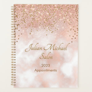 Elegant Roos Gold Hair Salon Benoeming Book 2022 Planner