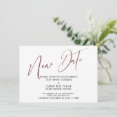 Elegant Roos Gold Handwriting New Date Kaart (Staand voorkant)