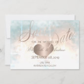 Elegant Roos Gold Heart Wedding Save the date (Voorkant)