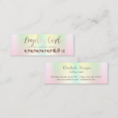 Elegant Roos Gold Hearts, Iridescent Holographic Klantenkaartje (Voorkant / Achterkant)